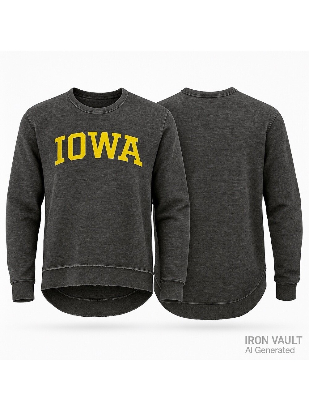 Iowa Hawkeyes Women’s Pressbox Coastal Arch Poncho Sweatshirt XL Gray Black